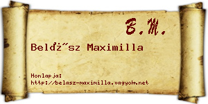 Belász Maximilla névjegykártya